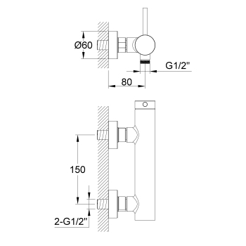 Kohlman Axel QW120A Sprchová batéria pre odkrytú armatúru Chróm